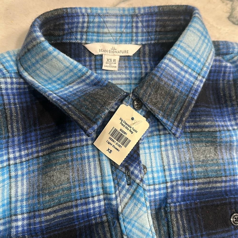 NWT LLbean flannel tunic XS